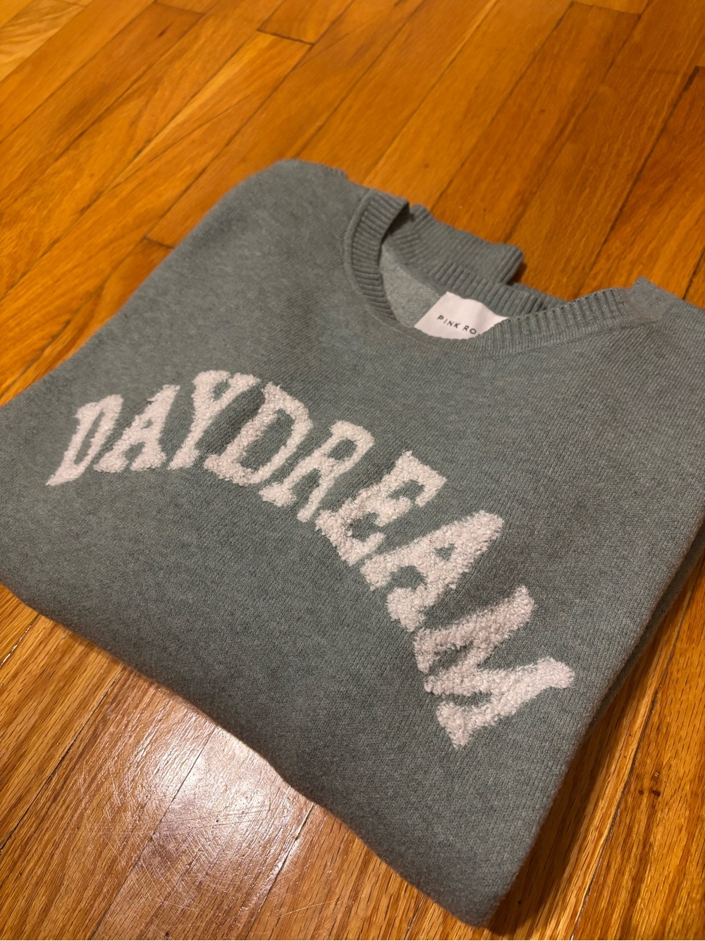 Pink Rose Sage Green 'DAYDREAM' Crewneck Sweater